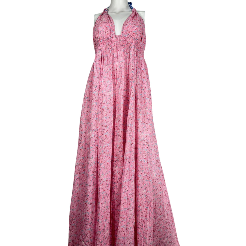 LoveShackFancy Floral Multicolor Love Re-Edition Halter Dress Size L - Picture 2 of 4